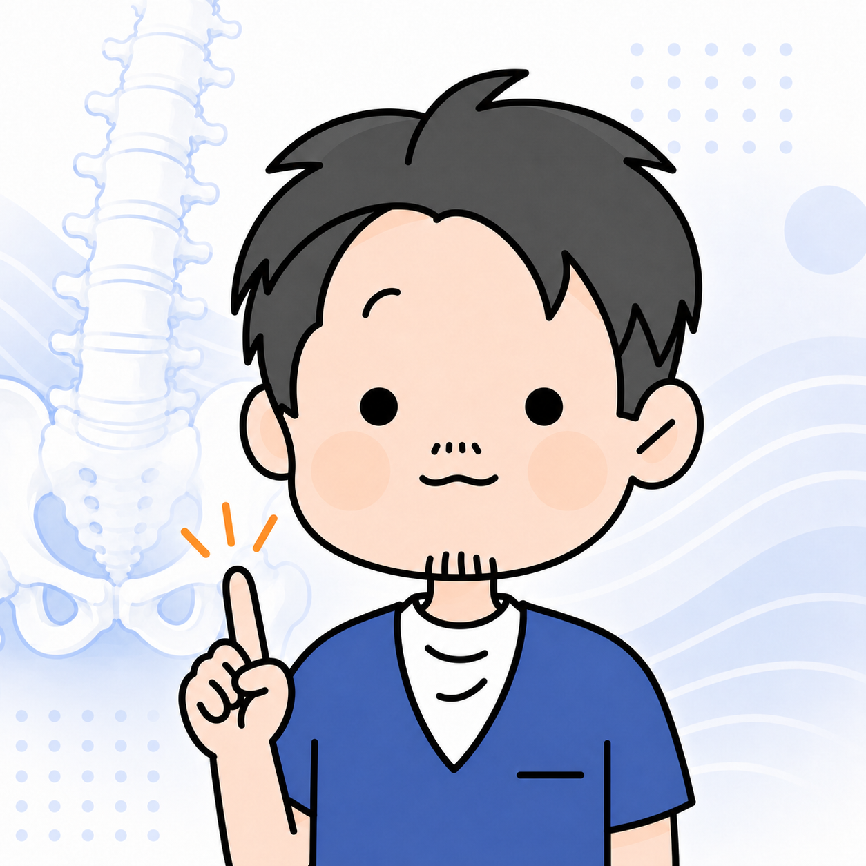 身体の状態を分かりやすく説明する案内役のイラスト